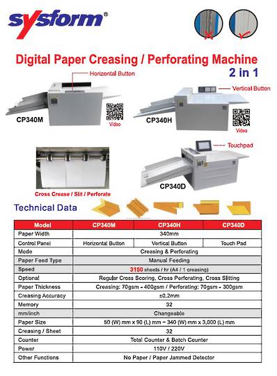 Digital Paper Creasing/Perforating Machine